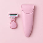 Kit Aparat de Ras KAMEVIA Blush Travel, 5 Lame, Husa calatorie