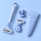 Kit 2 Aparate de Ras KAMEVIA Aqua + Aqua Travel, 5 Lame, Suport de Perete si Husa de Calatorie